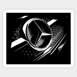 mercedes benz logo on grill art Sticker